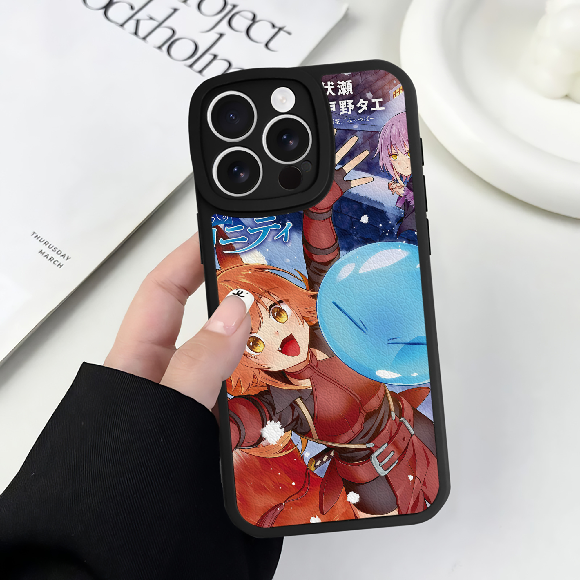 （画像用） 転スラ Regarding Reincarnated to Slime 【iPhone 16シリーズ対応】シリコンスマホケース（レザー調） 材質：シリコン
